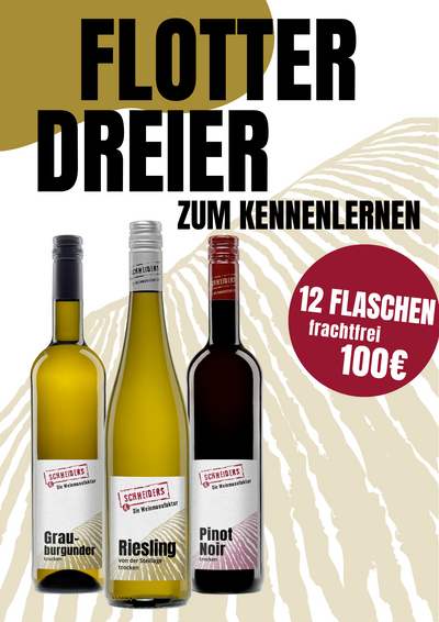Flotter Dreier, zum Kennenlernen (3 Rebsorten/versandkostenfrei) - Die Weinmanufaktur